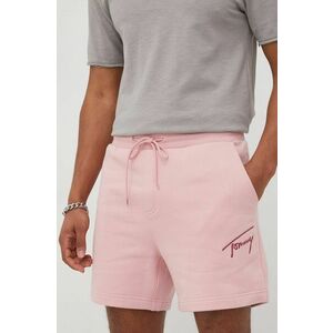 Šortky Tommy Jeans pánske, ružová farba, vyobraziť