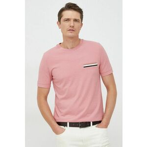 Bavlnené tričko BOSS ružová farba, s nášivkou vyobraziť