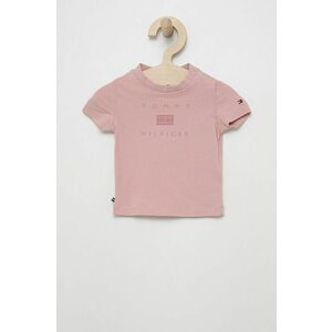 Tričko pre bábätko Tommy Hilfiger ružová farba vyobraziť