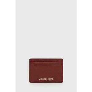 Kožené puzdro na karty MICHAEL Michael Kors dámsky, bordová farba vyobraziť