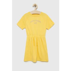 Dievčenské šaty Kids Only žltá farba, mini, rovný strih vyobraziť