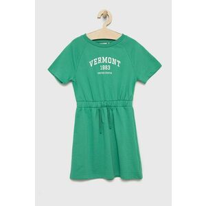 Dievčenské šaty Kids Only zelená farba, mini, rovný strih vyobraziť