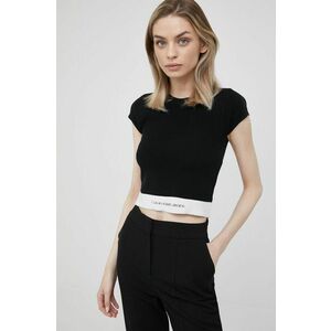 Tričko Calvin Klein Jeans dámsky, čierna farba, vyobraziť