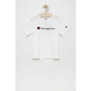 Detské bavlnené tričko Champion 404336 biela farba, vyobraziť