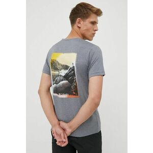 Športové tričko Columbia Tech Trail Graphic , šedá farba, s potlačou vyobraziť