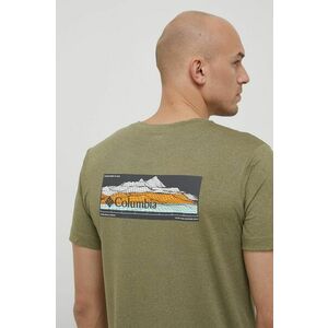 Športové tričko Columbia Tech Trail Graphic zelená farba, s potlačou vyobraziť