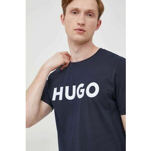 Bavlnené tričko HUGO tmavomodrá farba, s potlačou vyobraziť