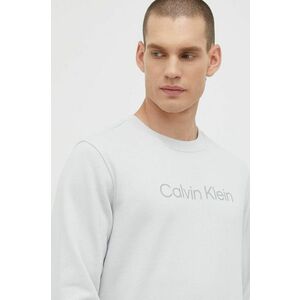 Tepláková mikina Calvin Klein Performance pánska, šedá farba, s potlačou vyobraziť