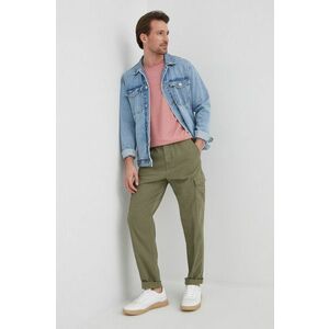Nohavice Marc O'Polo pánske, zelená farba, strih cargo vyobraziť