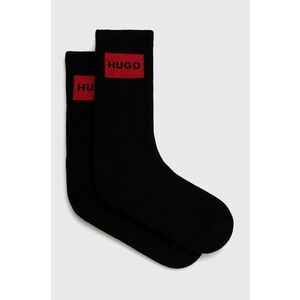 Ponožky HUGO dámske, čierna farba vyobraziť