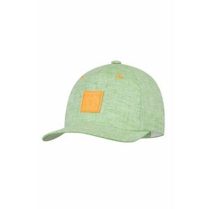 Detská čiapka Broel zelená farba, s nášivkou vyobraziť