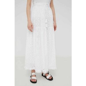 Bavlnená sukňa Answear Lab biela farba, midi, áčkový strih vyobraziť