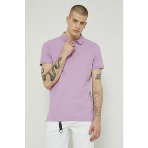 Polo tričko Medicine pánske, fialová farba, jednofarebné vyobraziť