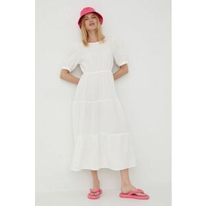 Bavlnené šaty JDY biela farba, maxi, áčkový strih vyobraziť