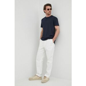Nohavice Polo Ralph Lauren pánske, biela farba, rovné vyobraziť