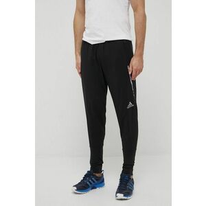 Bežecké nohavice adidas Performance Marathon H58570 pánske, čierna farba, rovné vyobraziť