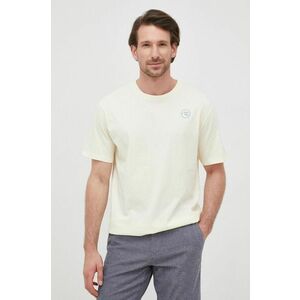Bavlnené tričko Selected Homme béžová farba, jednofarebné vyobraziť