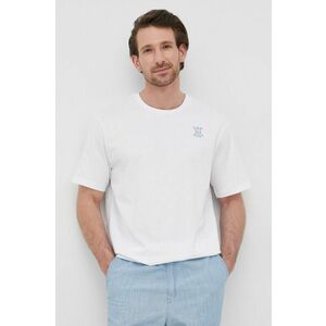 Bavlnené tričko Selected Homme biela farba, jednofarebné vyobraziť