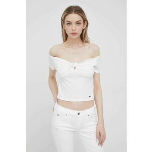 Blúzka Pepe Jeans Beth dámska, biela farba, jednofarebná vyobraziť