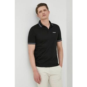 Bavlnené polo tričko Armani Exchange čierna farba, s potlačou vyobraziť
