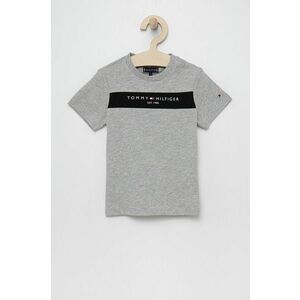 Detské bavlnené tričko Tommy Hilfiger šedá farba, melanžový vyobraziť