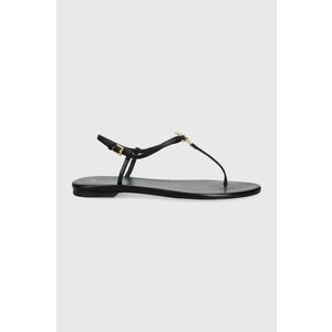Kožené sandále Tory Burch Capri dámske, čierna farba, vyobraziť