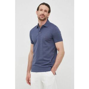 Bavlnené polo tričko Tommy Hilfiger tmavomodrá farba, jednofarebné vyobraziť