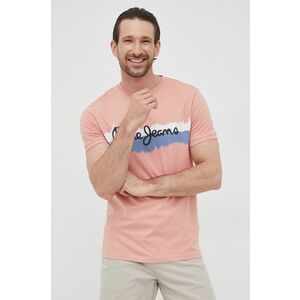 Bavlnené tričko Pepe Jeans Akeem ružová farba, s potlačou vyobraziť