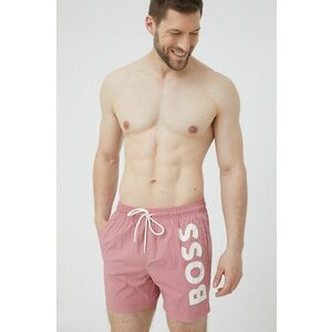 Plavkové šortky BOSS ružová farba vyobraziť