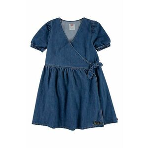 Dievčenské rifľové šaty Levi's tmavomodrá farba, mini, áčkový strih vyobraziť