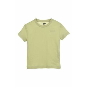 Detské bavlnené tričko Levi's zelená farba, jednofarebný vyobraziť