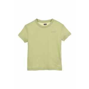 Detské bavlnené tričko Levi's zelená farba, jednofarebný vyobraziť