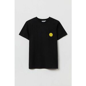 Detské bavlnené tričko OVS čierna farba, s potlačou vyobraziť