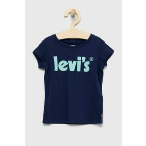 Detské bavlnené tričko Levi's tmavomodrá farba, vyobraziť