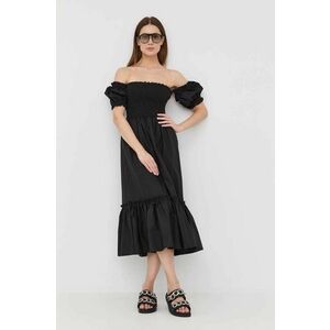 Bavlnené šaty Silvian Heach čierna farba, mini, áčkový strih vyobraziť