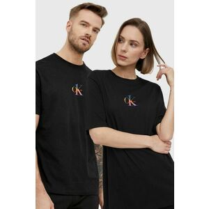 Bavlnené tričko Calvin Klein čierna farba, s potlačou vyobraziť