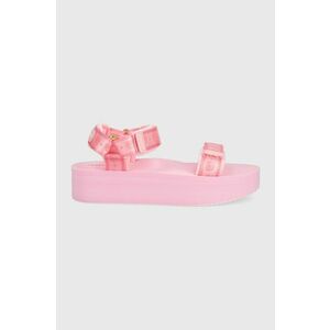 Sandále Chiara Ferragni dámske, ružová farba, na platforme vyobraziť