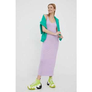 Šaty Pieces fialová farba, maxi, rovný strih vyobraziť