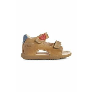 Detské kožené sandále Geox hnedá farba vyobraziť