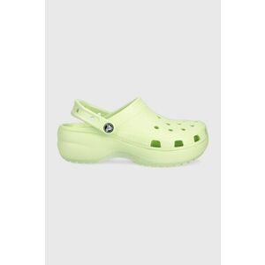 Šľapky Crocs Classic Platform Clog dámske, zelená farba, na platforme 206750 vyobraziť