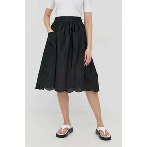 Bavlnená sukňa MAX&Co. čierna farba, midi, áčkový strih vyobraziť