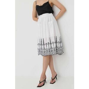 Bavlnená sukňa MAX&Co. biela farba, midi, áčkový strih vyobraziť