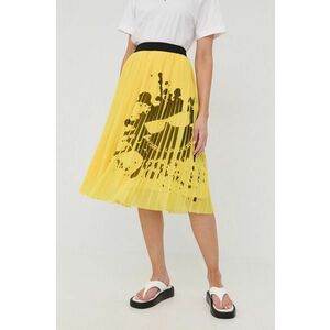 Sukňa Karl Lagerfeld žltá farba, midi, áčkový strih vyobraziť