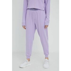 Pyžamové nohavice Calvin Klein Underwear dámske, fialová farba, vyobraziť