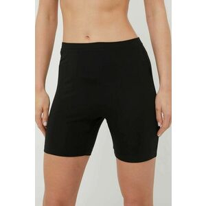 Šortky Calvin Klein Underwear dámske, čierna farba, jednofarebné, stredne vysoký pás vyobraziť