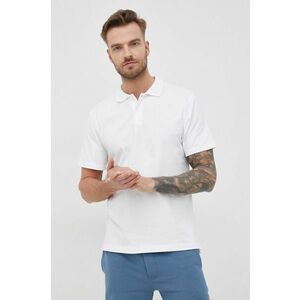 Bavlnené polo tričko GAP biela farba, jednofarebné vyobraziť