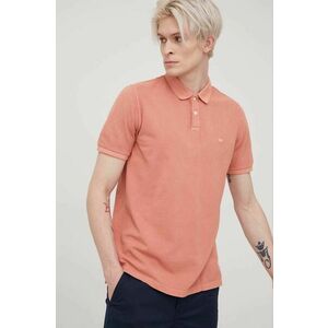 Bavlnené polo tričko Lee oranžová farba, jednofarebné vyobraziť