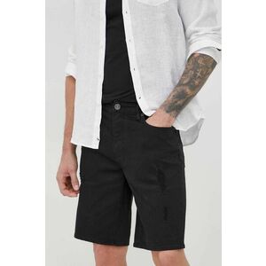 Rifľové krátke nohavice Armani Exchange pánske, čierna farba, vyobraziť