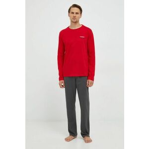 Pyžamo Tommy Hilfiger pánska, červená farba, s nášivkou vyobraziť