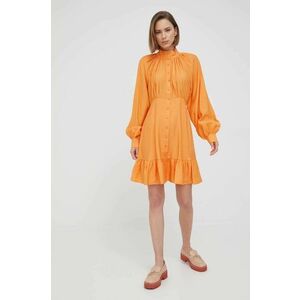 Šaty Y.A.S oranžová farba, mini, áčkový strih vyobraziť